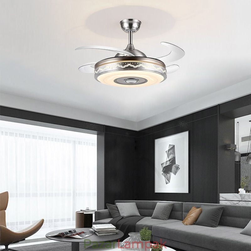 Modern galvanizáló mennyezeti ventilátor inverteres ventilátor lámpa