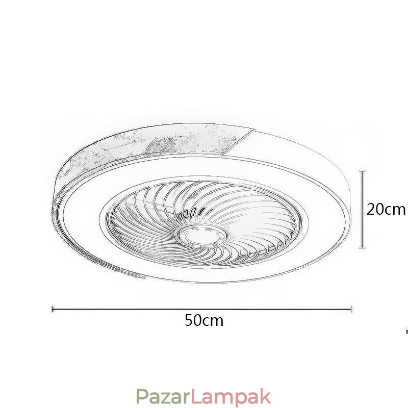 Intelligens mennyezeti ventilátor világítással Távirányítós dekor szellőzőlámpa