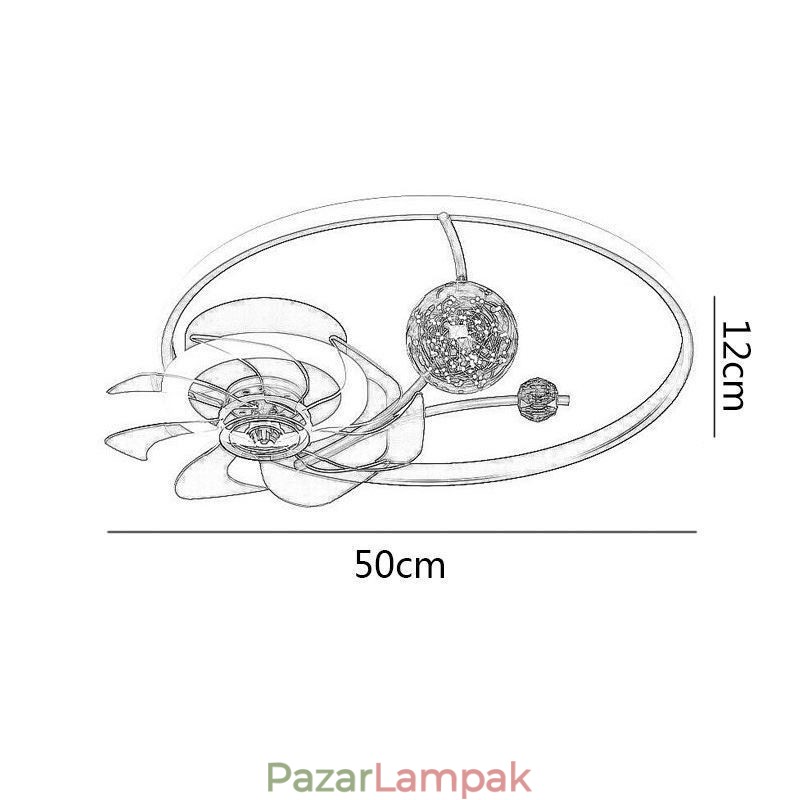 Mennyezeti ventilátor Lights Decor ventilátor lámpával akril