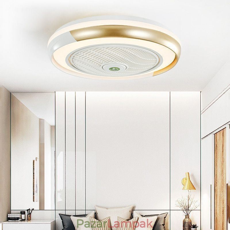 Modern mennyezeti ventilátor lámpák Akril kerek mennyezeti lámpa távirányítóval