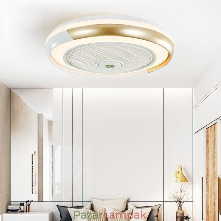 Modern mennyezeti ventilátor lámpák Akril kerek mennyezeti lámpa távirányítóval