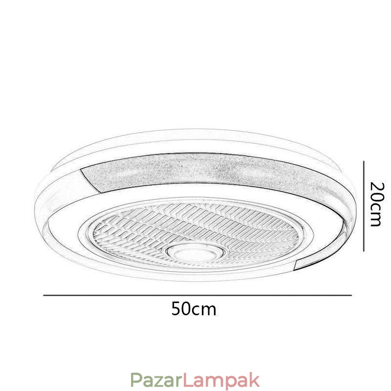 Modern mennyezeti ventilátor lámpák Akril kerek mennyezeti lámpa távirányítóval