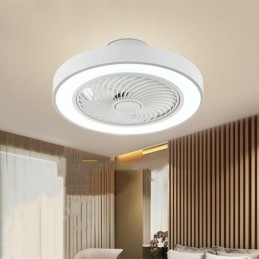 Modern mennyezeti ventilátor lámpák távirányítós akril kerek mennyezeti lámpával