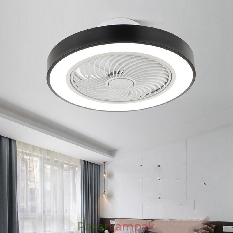 Modern mennyezeti ventilátor lámpák távirányítós akril kerek mennyezeti lámpával