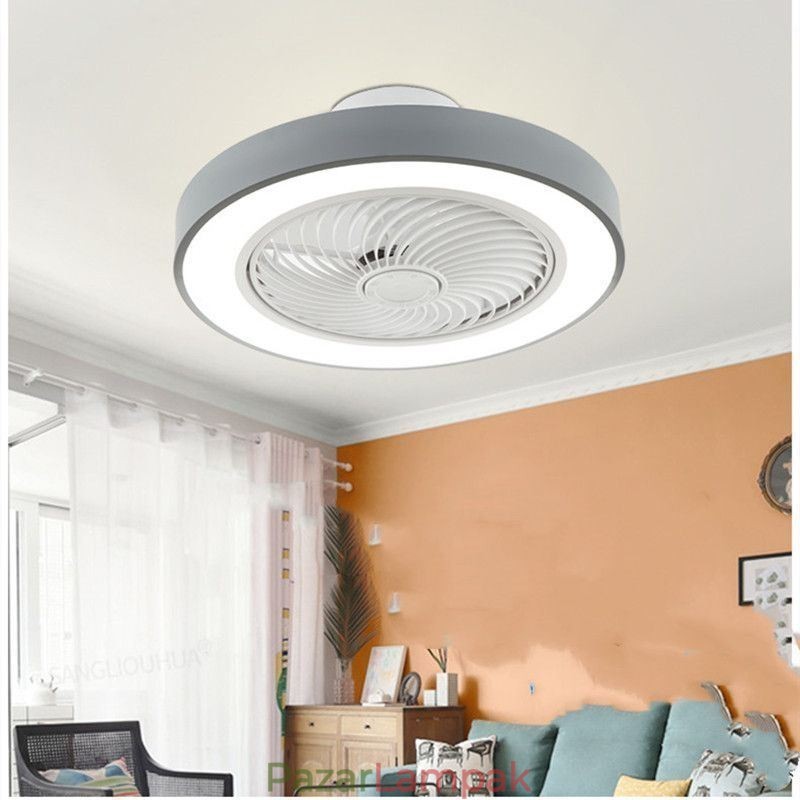 Modern mennyezeti ventilátor lámpák távirányítós akril kerek mennyezeti lámpával