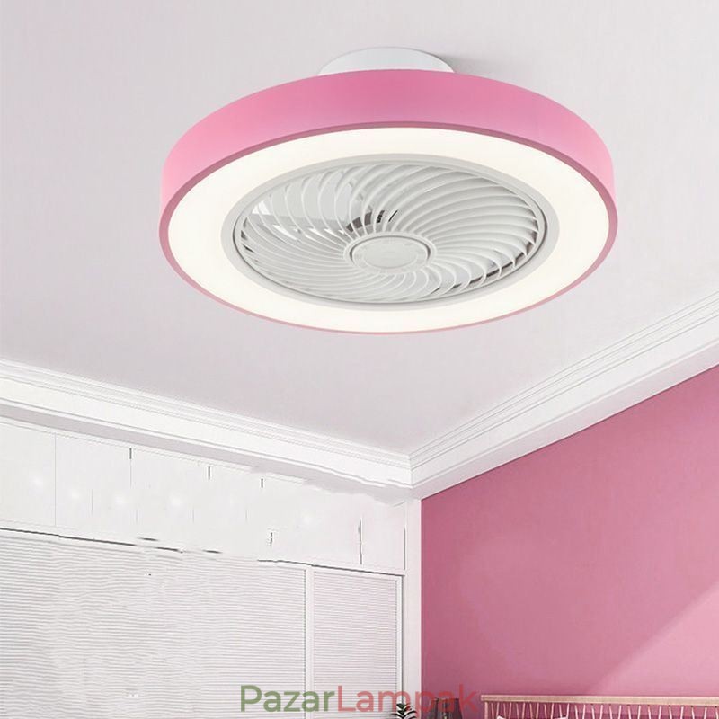 Modern mennyezeti ventilátor lámpák távirányítós akril kerek mennyezeti lámpával
