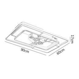 Modern téglalap alakú mennyezeti ventilátor lámpatestek