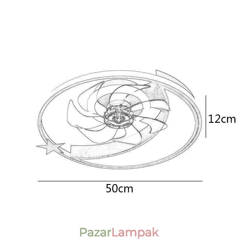 Hold mennyezeti ventilátor fény Kreativitás mennyezeti lámpa