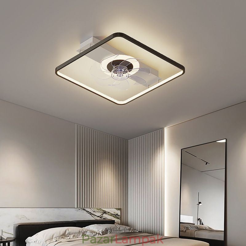 Modern mennyezeti ventilátor világítással Távirányítós szellőzőlámpa