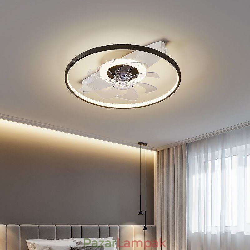 Modern mennyezeti ventilátor világítással Távirányítós szellőzőlámpa