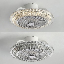 Kristály mennyezeti ventilátor fény arany kerek mennyezeti lámpa