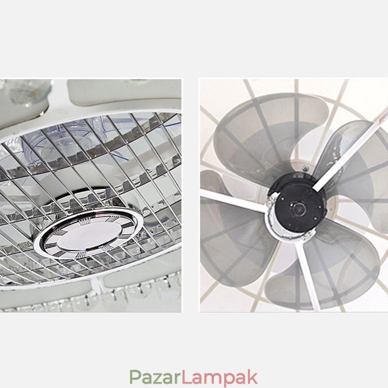 Kristály mennyezeti ventilátor fény arany kerek mennyezeti lámpa