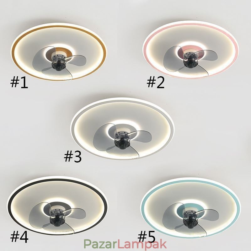 Macaron mennyezeti ventilátor lámpa távirányító Decor Ventilateur