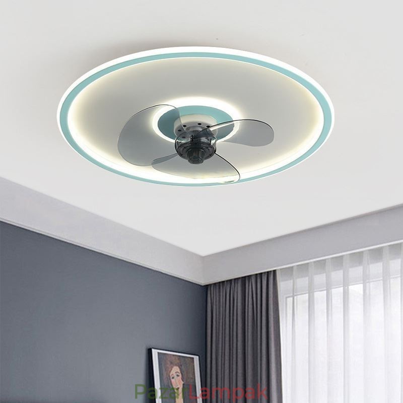 Macaron mennyezeti ventilátor lámpa távirányító Decor Ventilateur