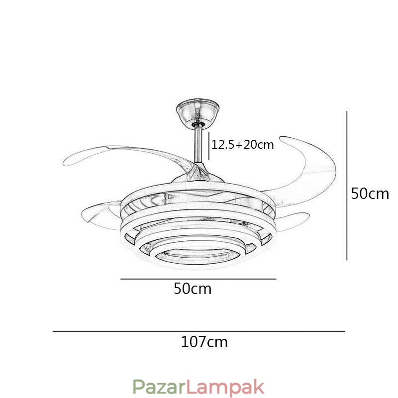 Kreatív inverteres ventilátor csillár ventilátor lámpa