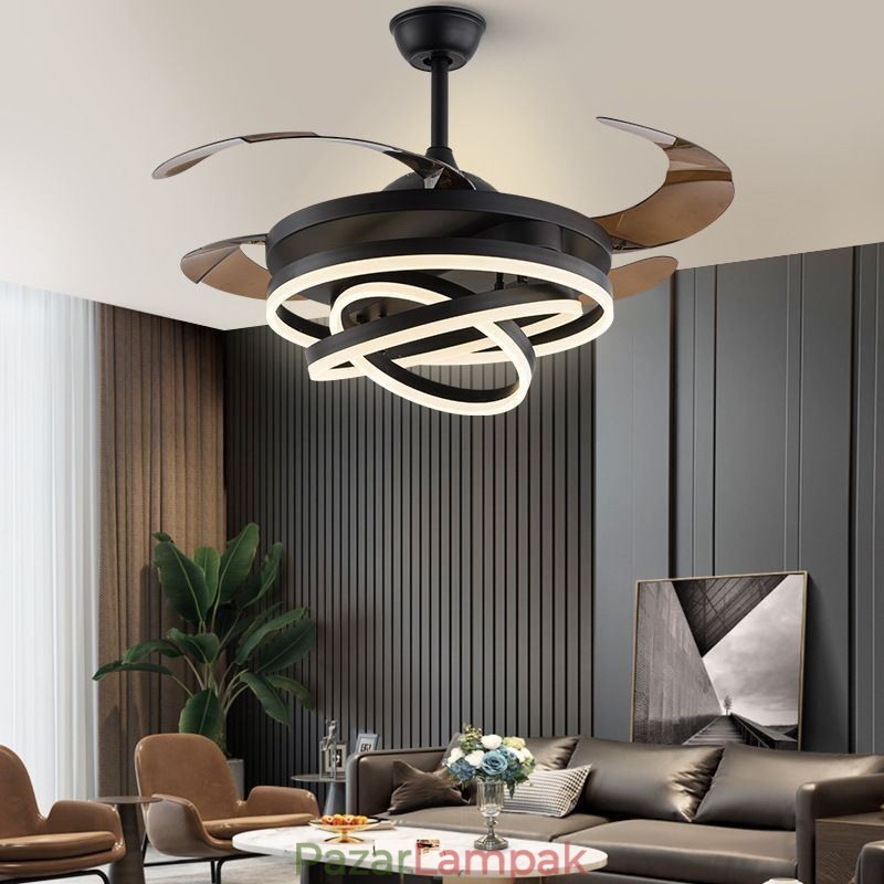 Kreatív inverteres ventilátor csillár ventilátor lámpa