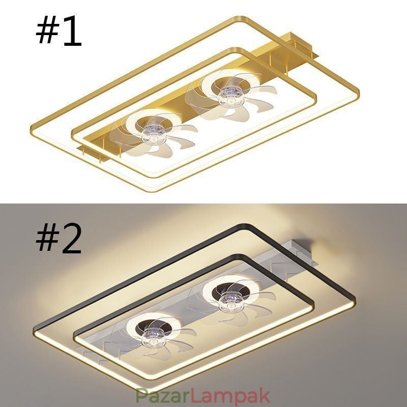 Modern süllyesztett mennyezeti ventilátor világítással, távirányítóval