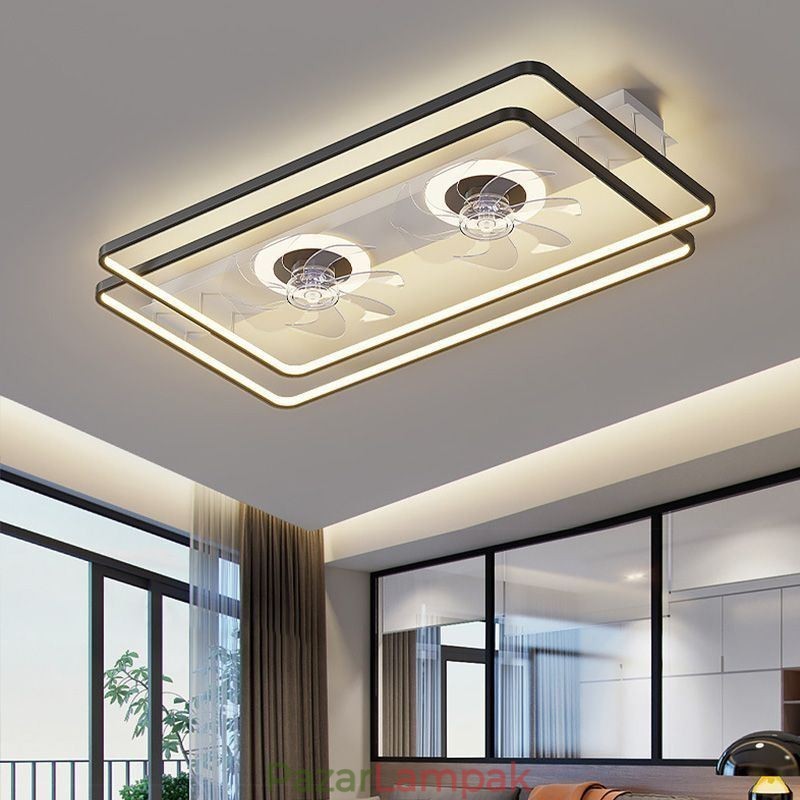 Modern süllyesztett mennyezeti ventilátor világítással, távirányítóval