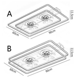 Modern süllyesztett mennyezeti ventilátor világítással, távirányítóval