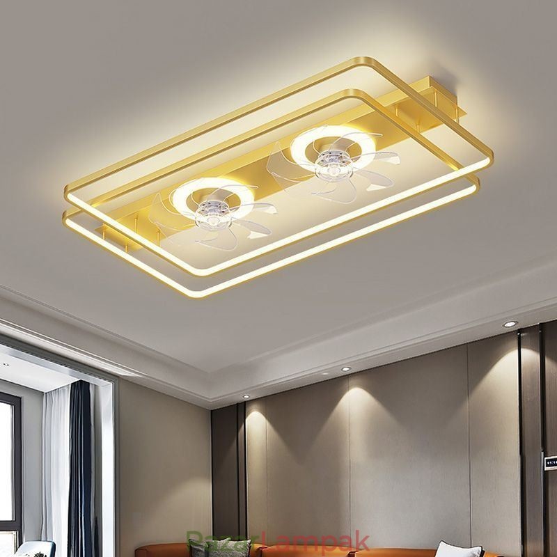 Modern süllyesztett mennyezeti ventilátor világítással, távirányítóval