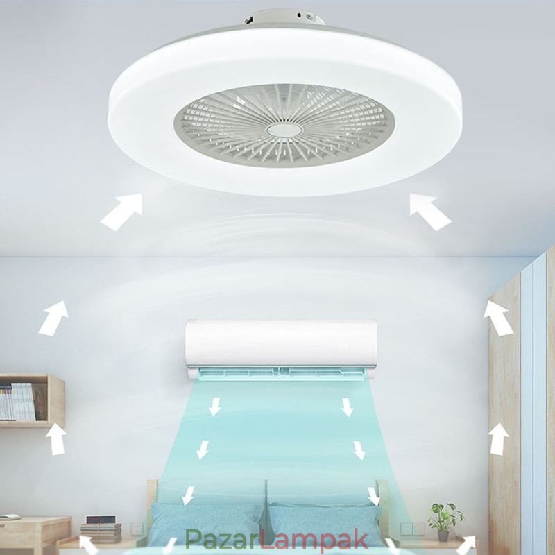 Ventilátor mennyezeti lámpa, háromfokozatú fényerősség, 3 sebességes távirányító
