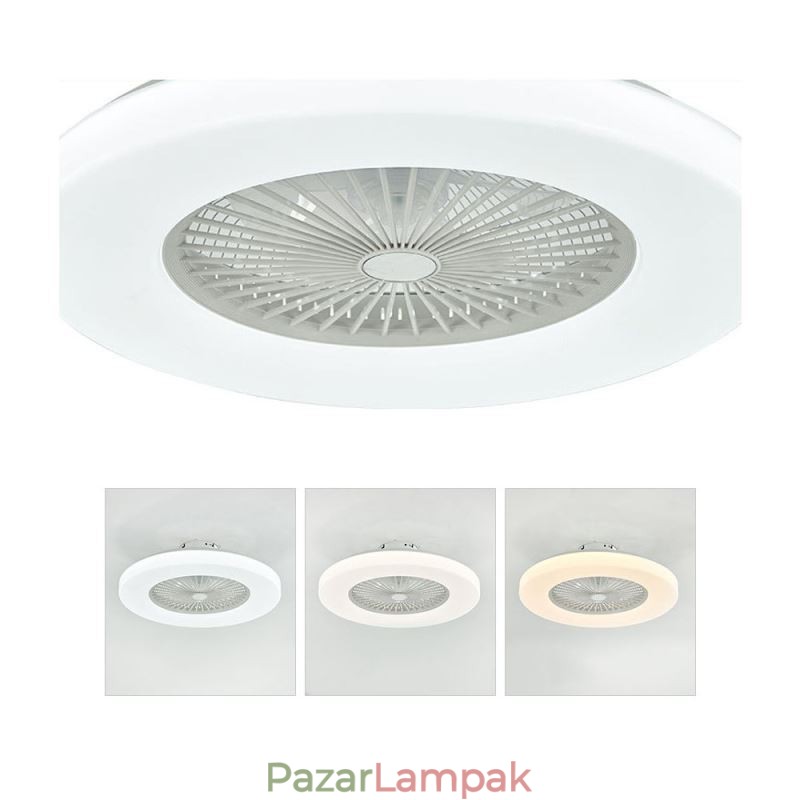 Ventilátor mennyezeti lámpa, háromfokozatú fényerősség, 3 sebességes távirányító