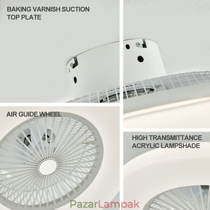Ventilátor mennyezeti lámpa, háromfokozatú fényerősség, 3 sebességes távirányító