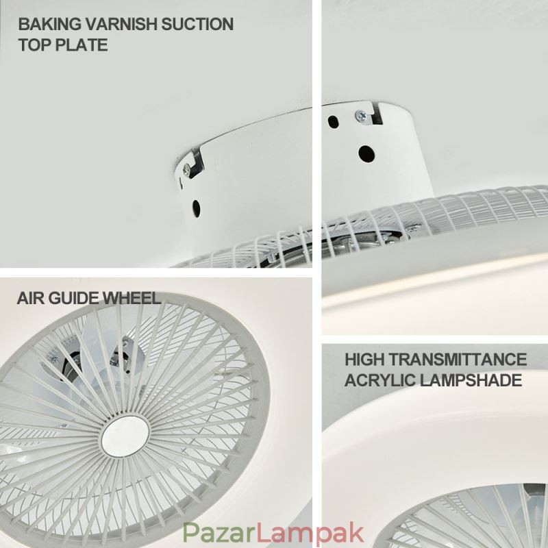 Háromfokozatú ventilátor mennyezeti világítás távirányítóval 3 sebességes