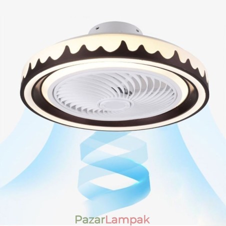 Kerek ventilátoros mennyezeti lámpatest 3 sebességes távirányítóval Kerek ventilátoros mennyezeti lámpatest 3 sebességes távirányítóval
