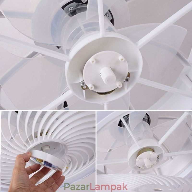 Kerek ventilátoros mennyezeti lámpatest 3 sebességes távirányítóval