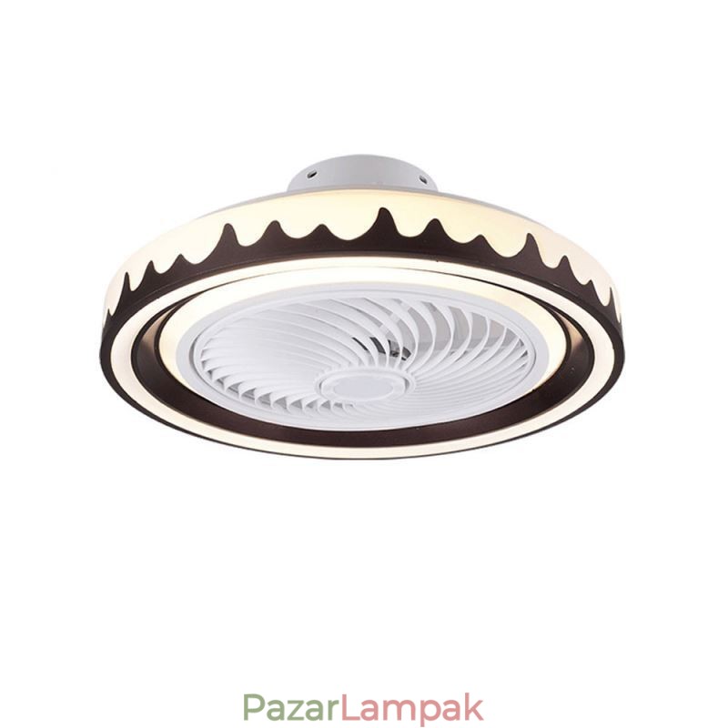 Kerek ventilátoros mennyezeti lámpatest 3 sebességes távirányítóval