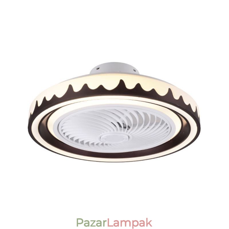 Kerek ventilátoros mennyezeti lámpatest 3 sebességes távirányítóval