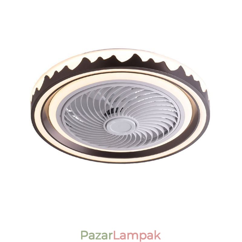 Kerek ventilátoros mennyezeti lámpatest 3 sebességes távirányítóval
