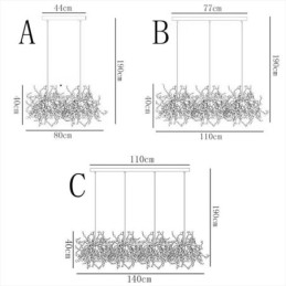 Modern minimalista csillár rozsdamentes acélból