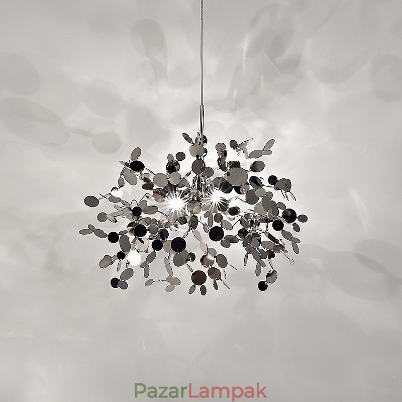 3 Lights Csillár Light Rozsdamentes acél függő mennyezeti lámpatest