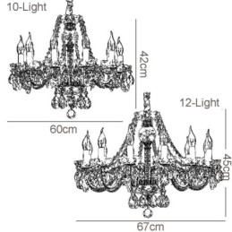 Átlátszó kristálycsillár európai luxus dekoratív mennyezeti lámpa