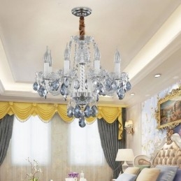 Európai kék kristály csillár üveg fénytest 8 lámpa