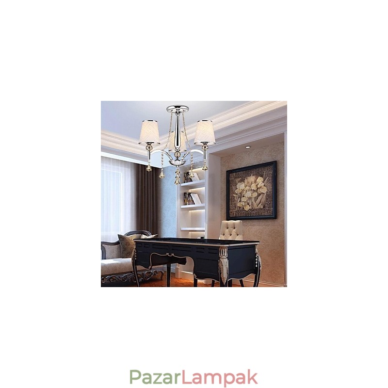 Modern modern kristály króm fém csillár