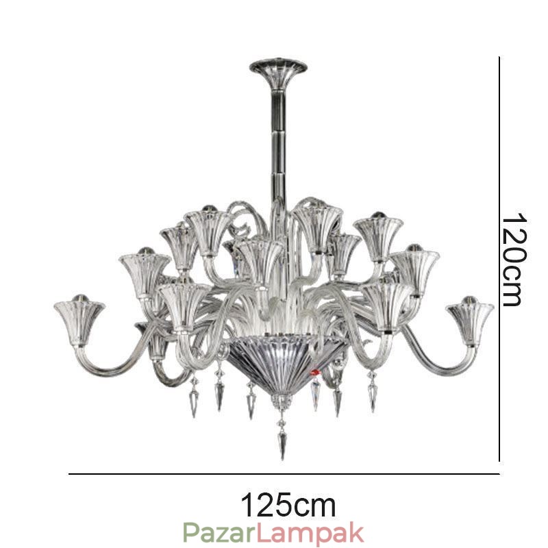 Európai kristálycsillár dekorációs mennyezeti lámpa 18 lámpával