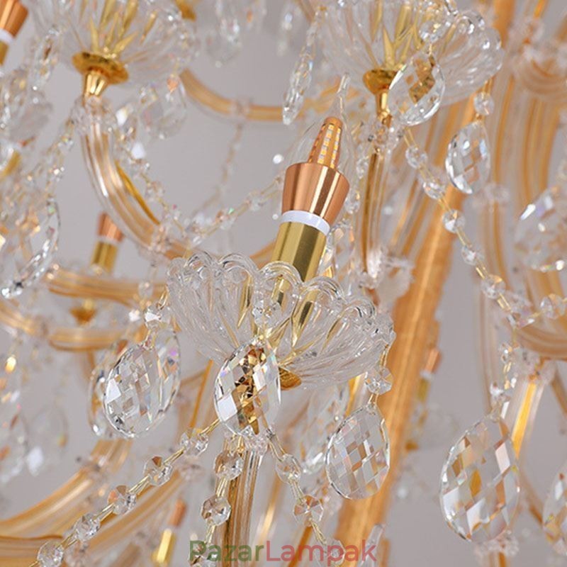 Luxus kristálycsillár dekorációs mennyezeti lámpa 96 lámpával