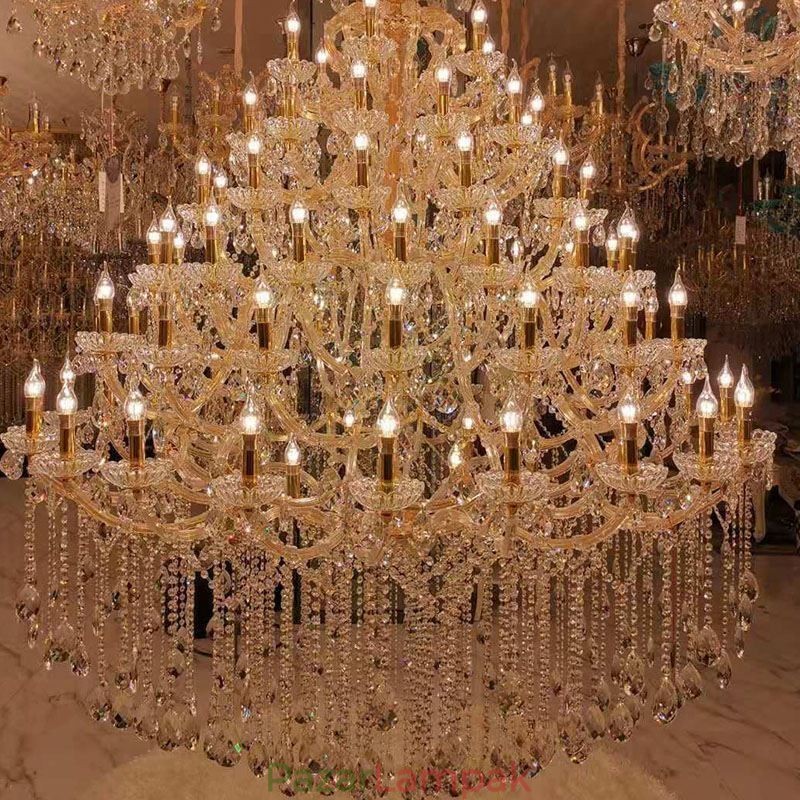 Luxus kristálycsillár dekorációs mennyezeti lámpa 96 lámpával