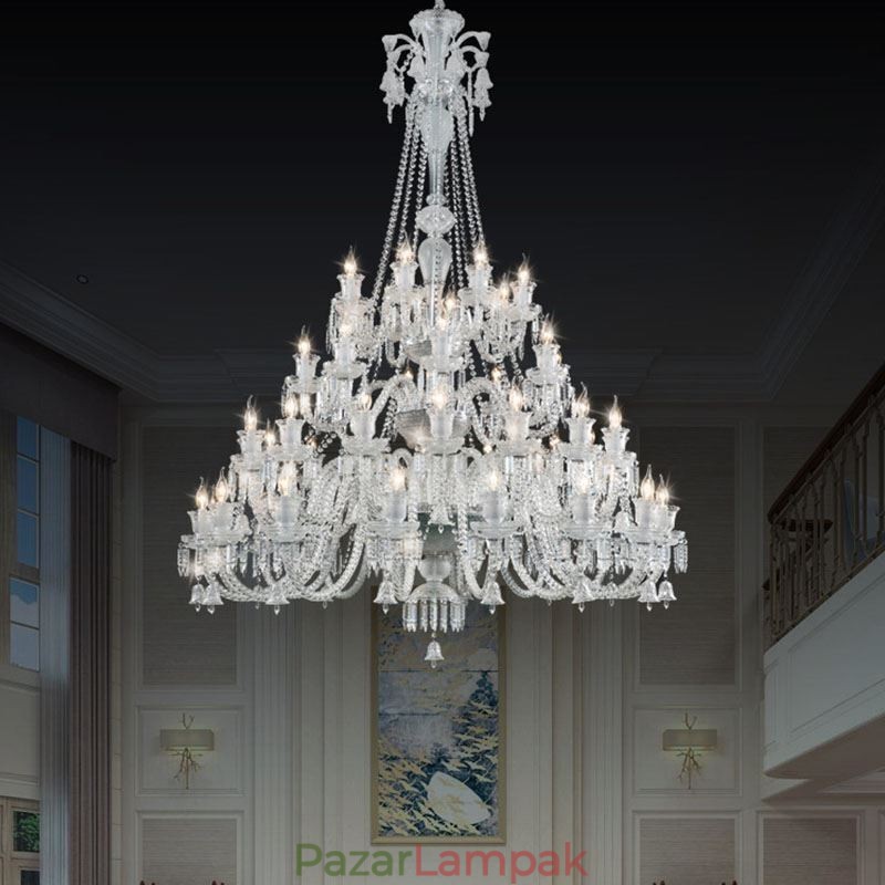 Európai kristálycsillár mennyezeti lámpa 48 lámpával