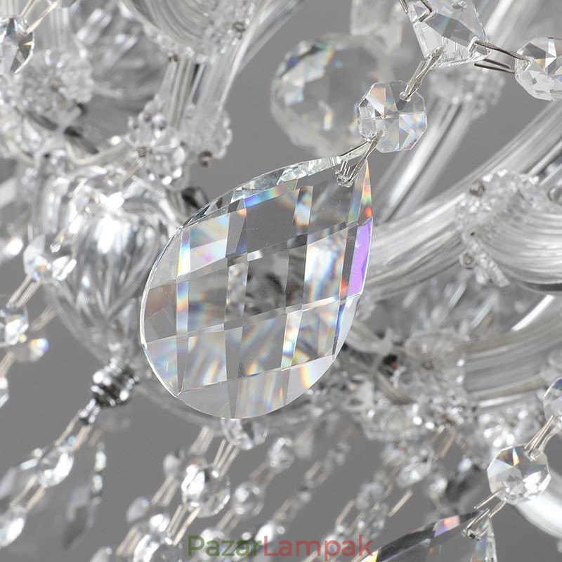Európai kristálycsillár dekorációs mennyezeti lámpa 24 lámpával