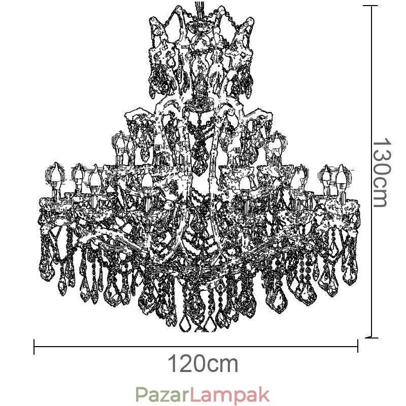 Európai kristálycsillár dekorációs mennyezeti lámpa 24 lámpával