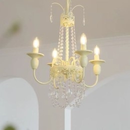 Nordic Crystal Chandelier Paint Craft Cream mennyezeti lámpa
