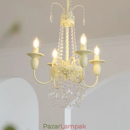 Nordic Crystal Chandelier Paint Craft Cream mennyezeti lámpa