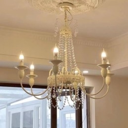 Nordic Crystal Chandelier Paint Craft Cream mennyezeti lámpa
