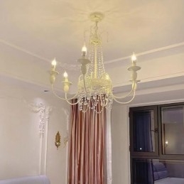 Nordic Crystal Chandelier Paint Craft Cream mennyezeti lámpa