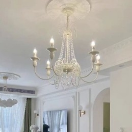 Nordic Crystal Chandelier Paint Craft Cream mennyezeti lámpa