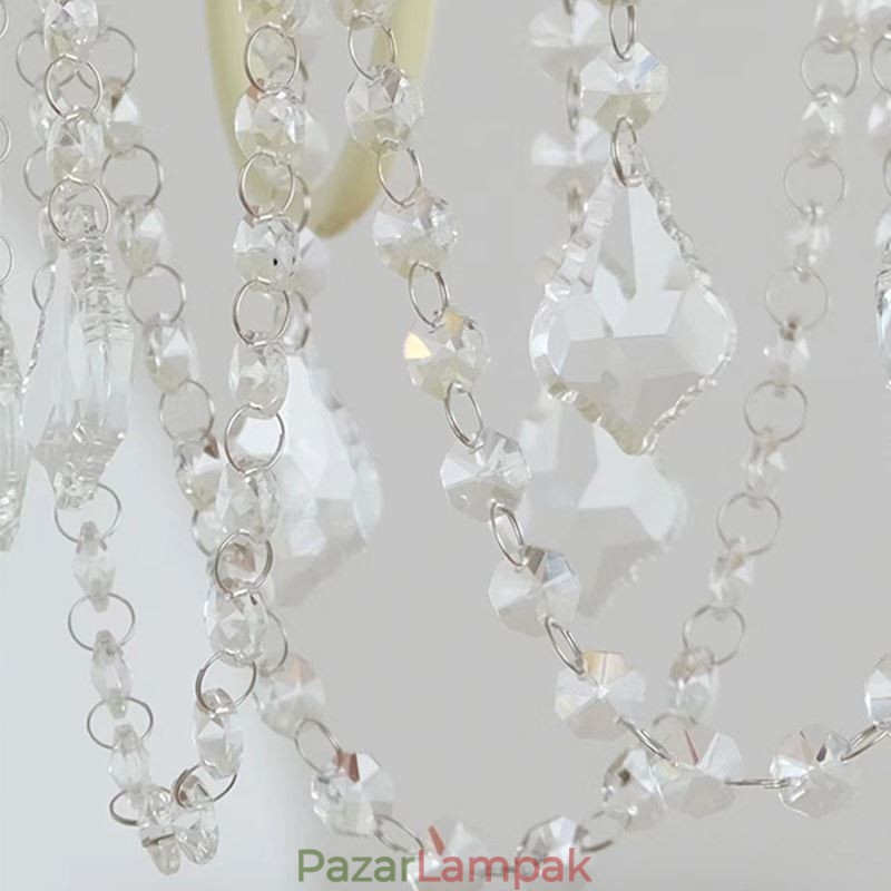 Nordic Crystal Chandelier Paint Craft Cream mennyezeti lámpa